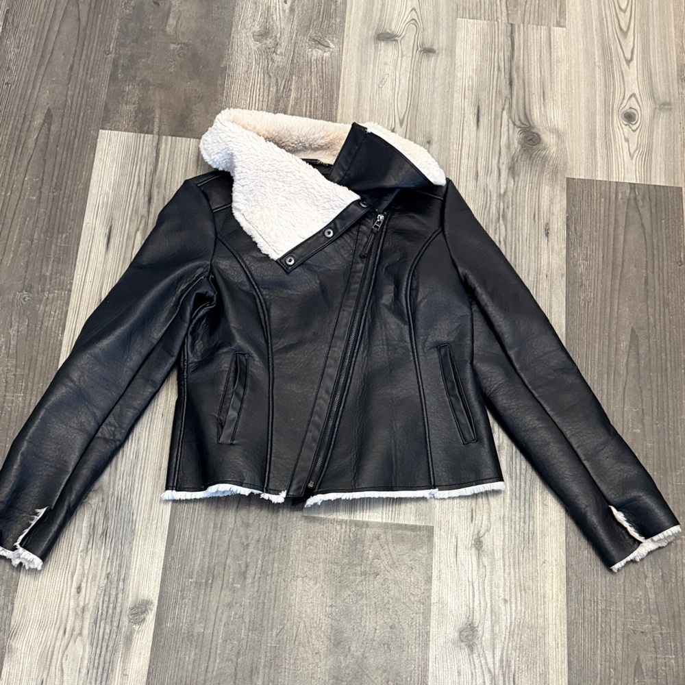 Steve Madden Women's Black Shearling Jacket Medium
